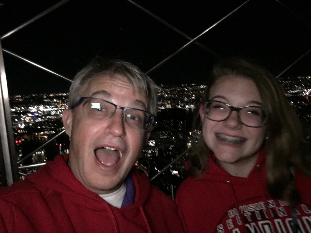 Night at the top of the Empire State  Building.