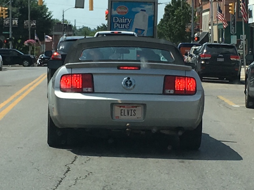 Elvis lives and he drives a mustang