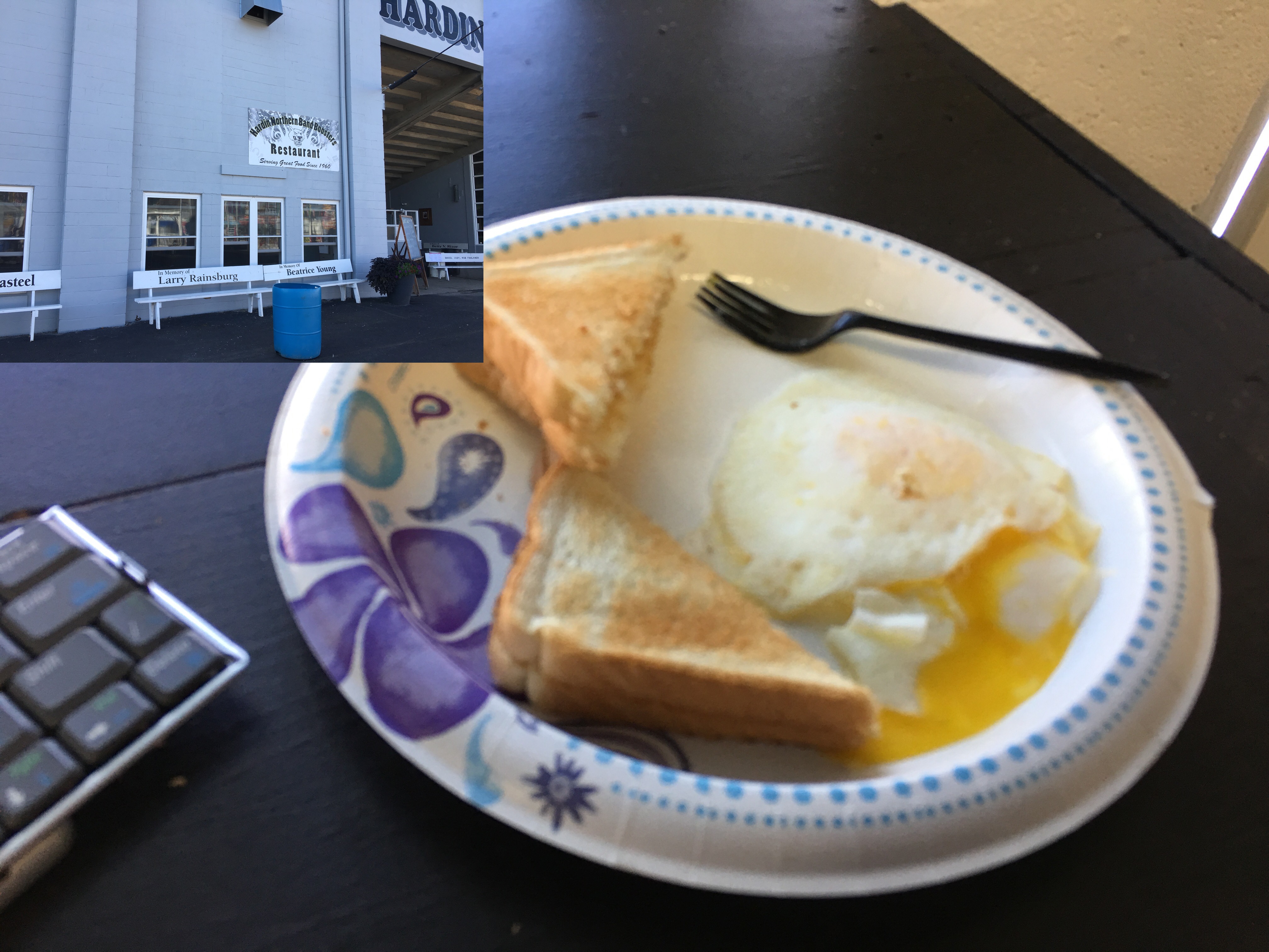 Breakfast at the fair and I’m eating healthy. Notice the lack of bacon? #HCF19