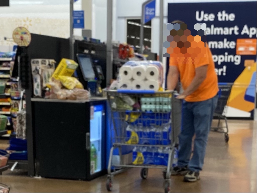 OMG dude! When you have a heaping cart use a regular checkout line!