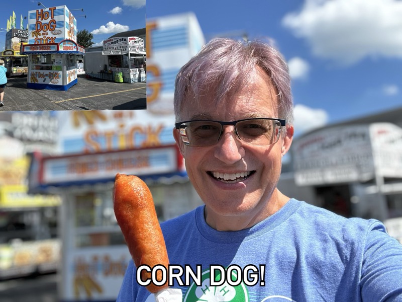 Corn dog! First food of the fair!