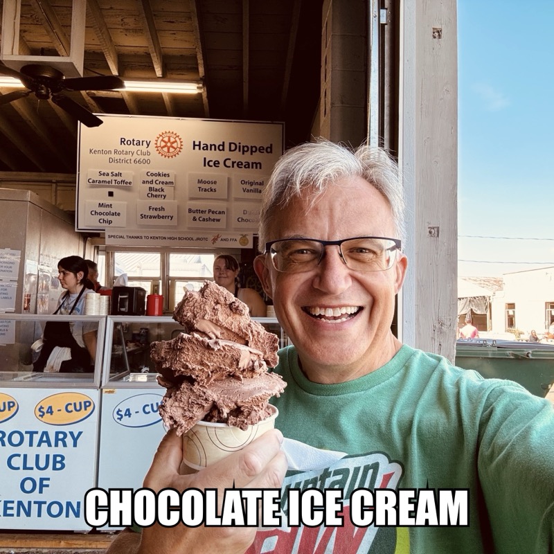 Chocolate ice cream – Timed it perfectly, it was the rest of the tub.