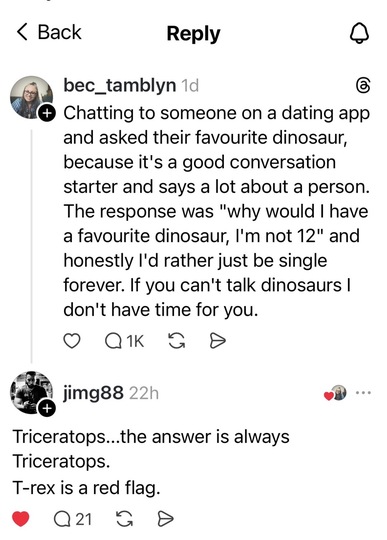 Finally, something we can all mostly agree on. At least put triceratops into the top 3!