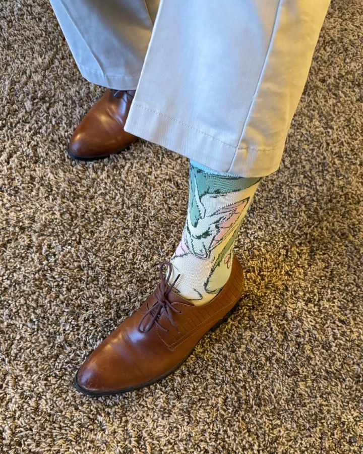 I was almost late looking for my Spirited Away socks.